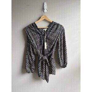Max Studio Black & White Printed Blouse Size XS